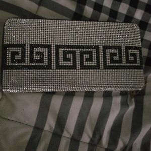 Black and Silver Studded Clutch